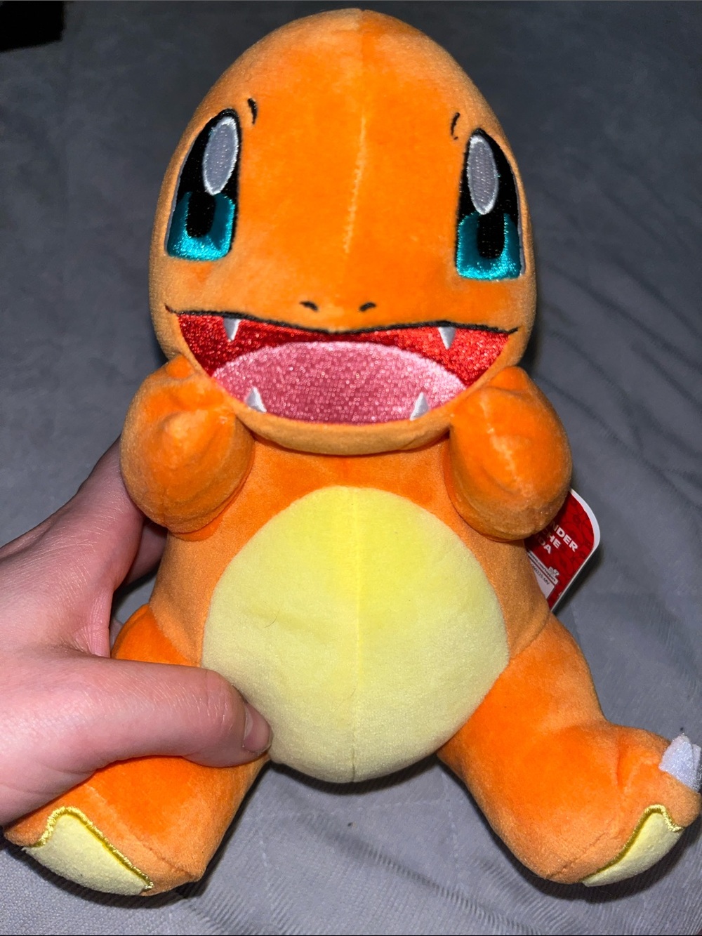 Pokemon Orange & Yellow Charmander Plush with Teal Eyes